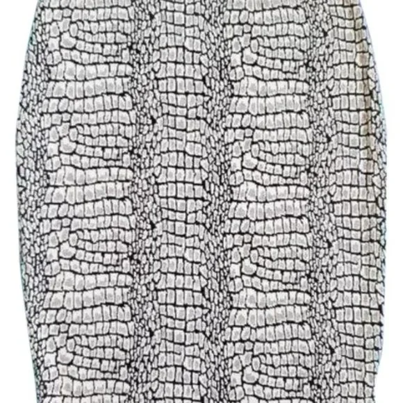 Black and white scale stretch pencil skirt - Picture 2 of 4
